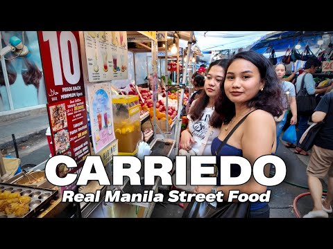Manila Street Food Walk in Carriedo Quiapo Philippines [4K] 🇵🇭