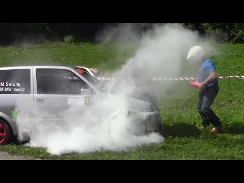 Awaria samochodu i złość kierowcy-Mariusz Smolik-Fiat CC | Super Sprint Cieszyn 2014