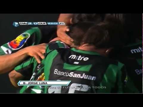 Gol de Luna. San Martín SJ 3 Quilmes 0. Torneo Inicial 2012. Fecha 8. Fútbol Para Todos