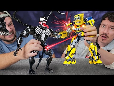 Quem é o Verdadeiro Poder? Venom 🕷️ vs Transformers 🤖 Batalha! 🔥 Ideias em Prática Monstros