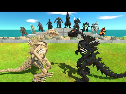 Godzilla Battle | Godzilla Skeleton VS Dark Itself - Animal Revolt Battle Simulator