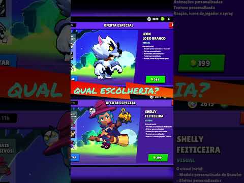 LEON LOBO BRANCO 🐺❌ SHELLY FEITICEIRA  🧹#brawlstars #viral #shorts #shelly #leon