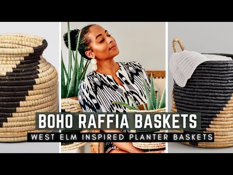 How to DIY Raffia Planter Basket | EASY RAFFIA STORAGE BASKET
