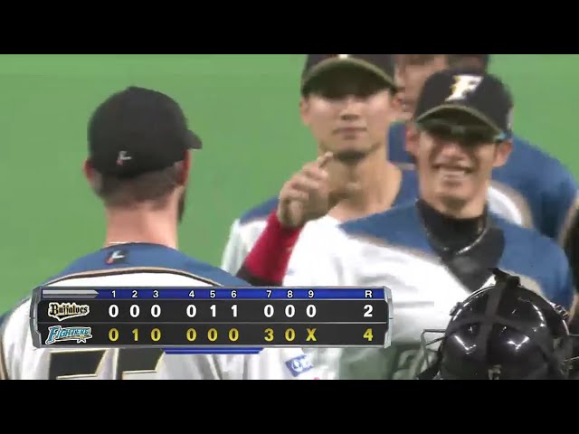 【9回表】最後はファイターズ・マーティンが締めた!! これでゲーム差0.5に!! 2016/8/17 F-Bs