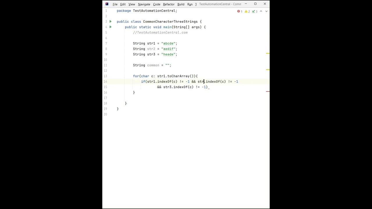 How to Find Common Characters among Three Strings in Java | Interview Question