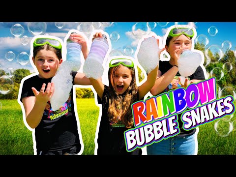 Science for Kids with The Wild Adventure Girls! Make RAINBOW BUBBLE Snakes!