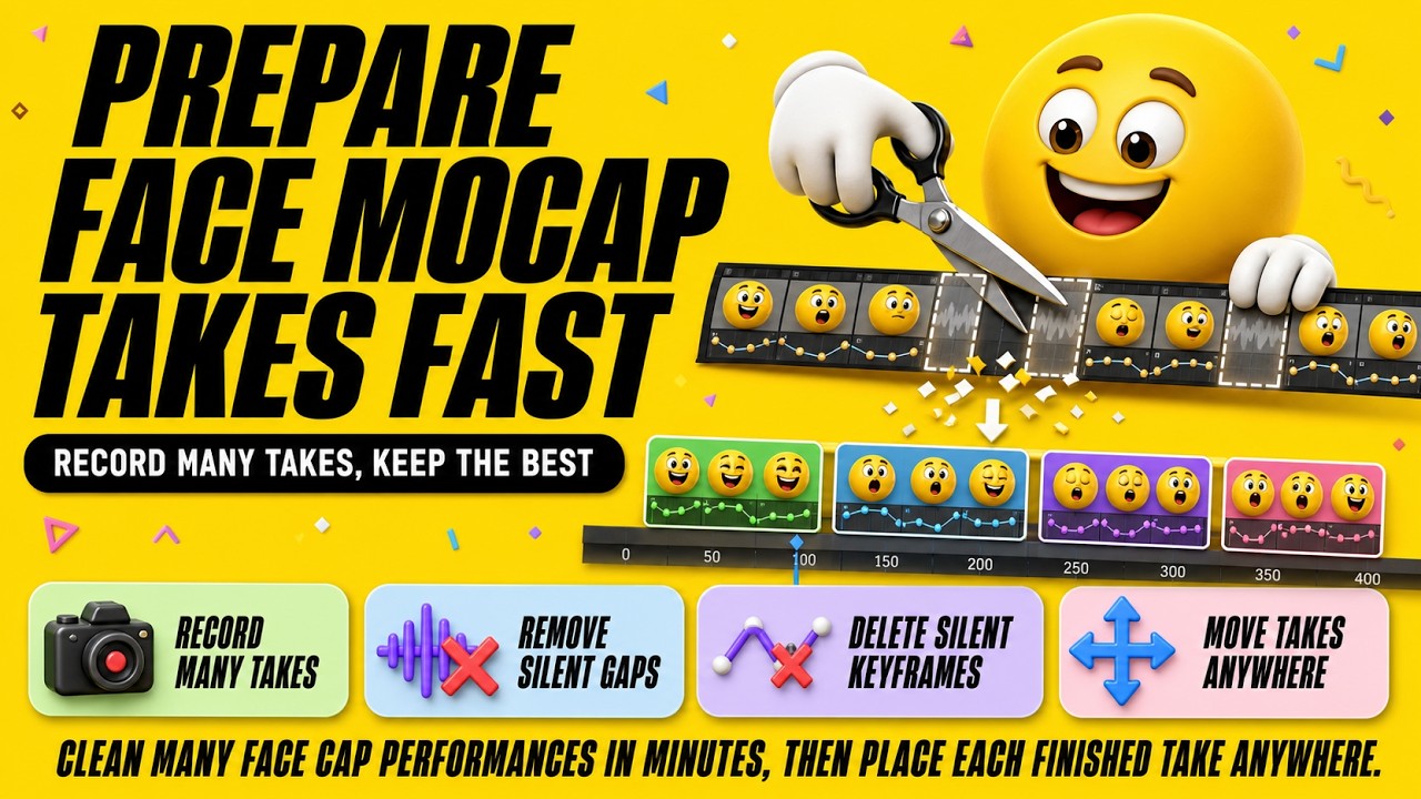Edit Face Mocap – Auto Remove Silence & Keyframes! – Blender T.V. Studio (DAZ to Blender Ed.)