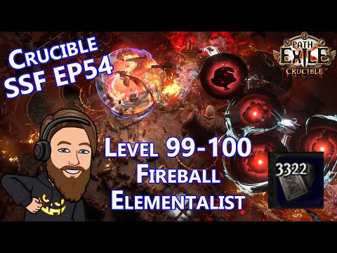 Level 99-100 Fireball Elementalist - 61 Blueprints - 3,322 Stacked Decks - Crucible SSF EP 54