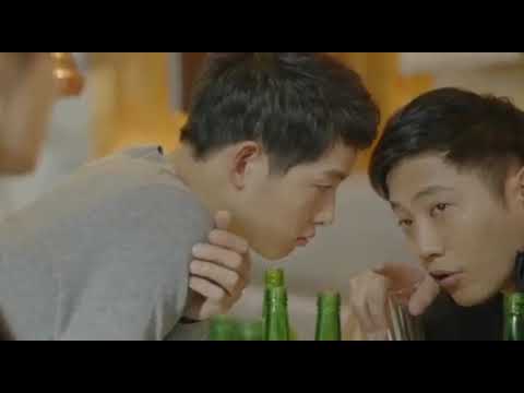 Descendants of the sun Yoo Shi-jin and Doctor Kang drunken moment