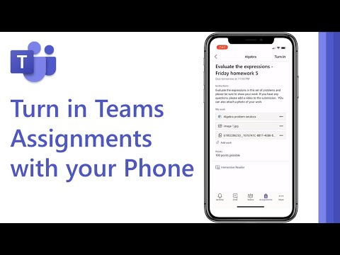 How students can turn in assignments using Microsoft Teams mobile