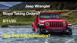 Jeep Stops Factory Orders on Gas 2.0L Automatics... WHY? #jeep #wrangler #zve1