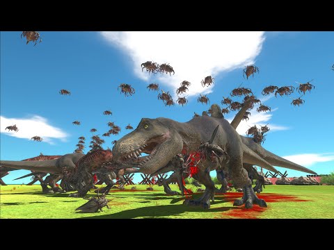 Dinosaur Rescue Baby T-rex From Swarm Bug | Animal Revolt Battle Simulator
