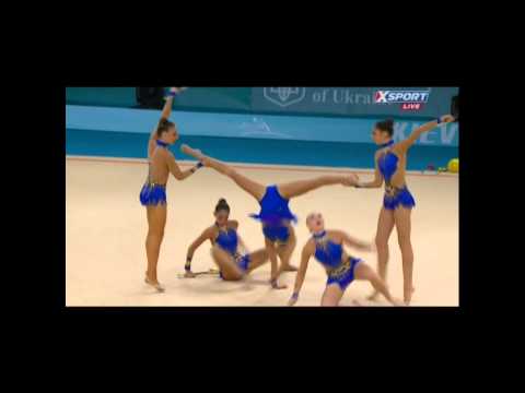 USA Senior Group - 10 Clubs - Prelims - Kiev 2013 Rhythmic World Championships