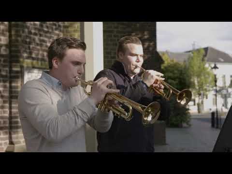 Sonntagsgruß der Schibbahner Turmbläser vor St. Hubertus Schiefbahn - KW 16