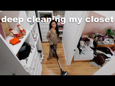 deep cleaning EVERYTHING in my closet! (day 2 of becoming a clean girl: year 2)