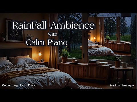 RAIN FALL WITH SMOOTH PIANO || COZY AMBIENCE & SOFT TUNES  || RELAX, STUDY, OR SLEEP  🌌✨SOUL THERAPY
