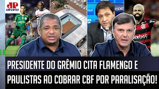 ‘Eu acho isso lamentável’: presidente do Grêmio cita Flamengo, paulistas e quer paralisação