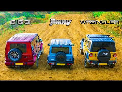 AMG G63 v Suzuki Jimny v Jeep Wrangler - Up-Hill DRAG RACE & which is best OFF-ROAD!