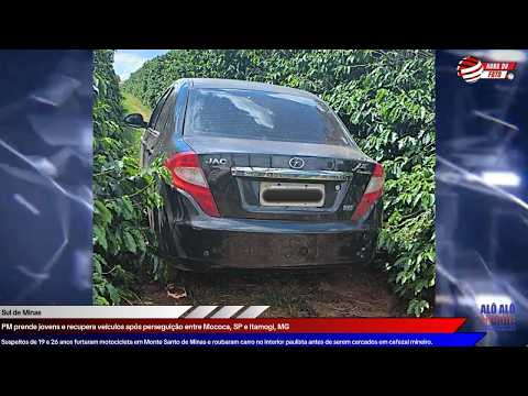PM prende jovens e recupera veículos após perseguição entre Mococa, SP e Itamogi, MG