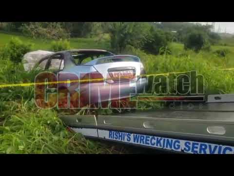 This is the car Dennis Nehorah lost his life inside earlier at Gasparillo