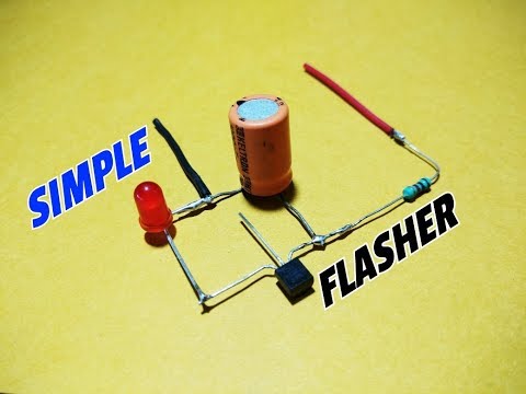 How To Make A Simple LED Flasher Using One Transistor..Simple LED Flasher Circuit.. Video