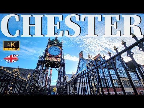 Chester 4K UHD Walking Tour 2023 West England Cheshire Beautiful Historic  Best Town in UK ASMR