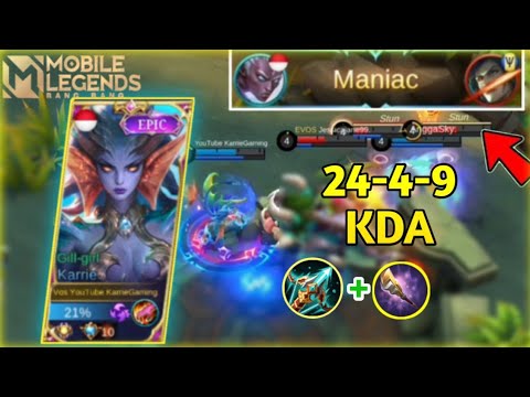 GAME PLAY KARRIE MANIAC!! EZ GAME AUTO WIN - Mobile Legend