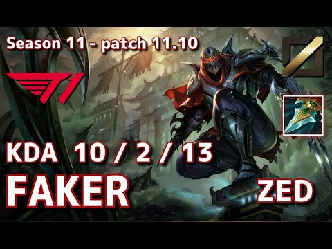 【韓国サーバー/GM】T1 Faker ゼド(Zed) VS カサディン(Kassadin) MID - Patch11.10 KR Ranked【LoL】