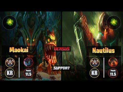 Challenger MAOKAI [Aftershock] (Support) VS  NAUTILUS - Challenger KR Patch 11.5