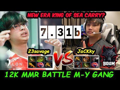 23savage vs Jackky - 12K MMR Battle New Era King of SEA Carry ??? Dota 2  pro Gameplay