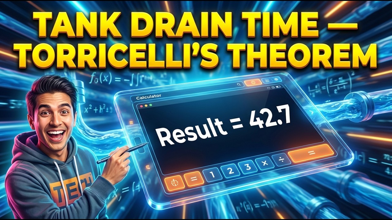Tank Drain Time Calculator — Torricelli's Theorem