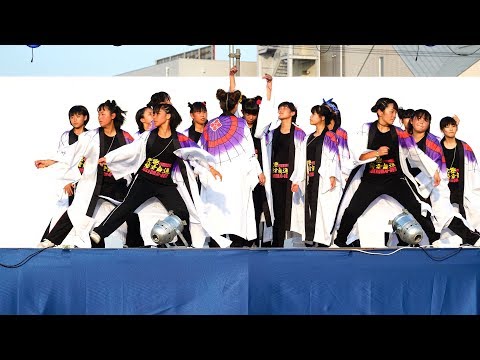 [4K]丸亀南中学校ボランティア部「京極発幸舞連」　銭形よさこい2017 ステージ会場（中央）