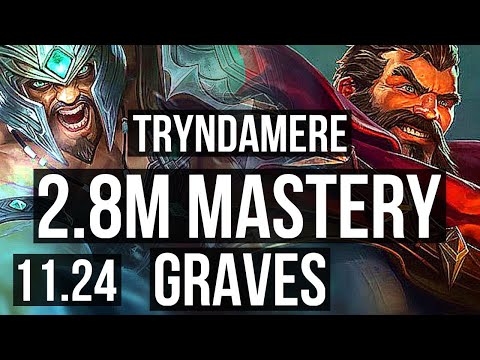 TRYNDA vs GRAVES (TOP) (DEFEAT) | 2.8M mastery, 9 solo kills, Godlike, 15/4/6 | KR Master | 11.24