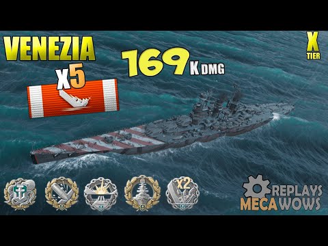 Venezia 5 kills 169k dmg kraken double strike game | World of Warships