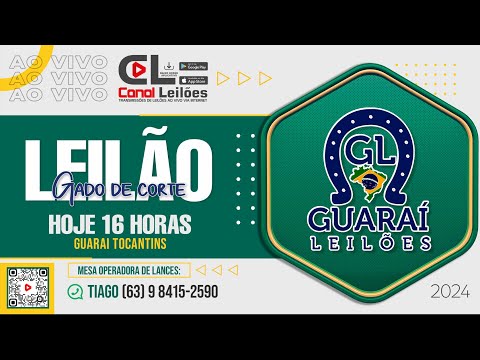 WWW.CANALLEILOES.COM | LEILÃO GADO DE CORTE GUARAÍ LEILÕES - GUARAÍ-TO 20/03/2024