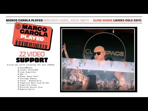 Marco Carola played Slowdown James Cole edit 22video support in one shot