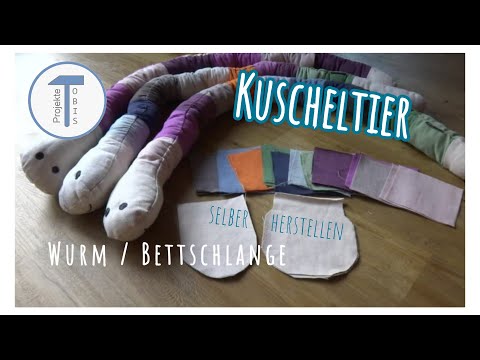 Projekt 013 / Kuscheltier Wurm / Bettschlange selber herstellen / DIY / Abo nicht vergessen