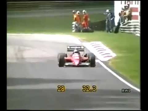 GP Italia Monza 1986 Treino de Stefan Johansson da Ferrari.Tv Rai da Itália.