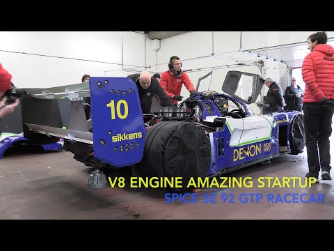 V8 Engine very loud startup!  (spice SE92 GTP) at Zolder