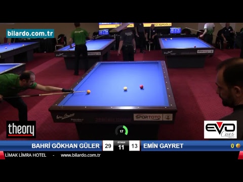 BAHRİ GÖKHAN GÜLER & EMİN GAYRET Bilardo Maçı - 2018 - TÜRKİYE 1.LİGİ-1. Tur