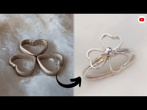 Silver Heart shape Ring Making | 💍
