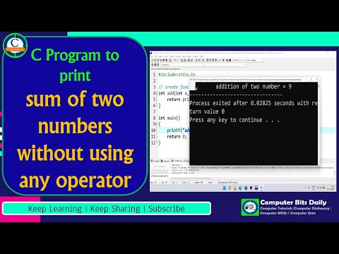 Easy way to find sum of two numbers without using any operator in C Language
