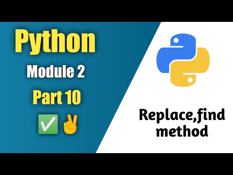 Python Tutorial In Hindi Part 10 Replace And Find Method In Python
