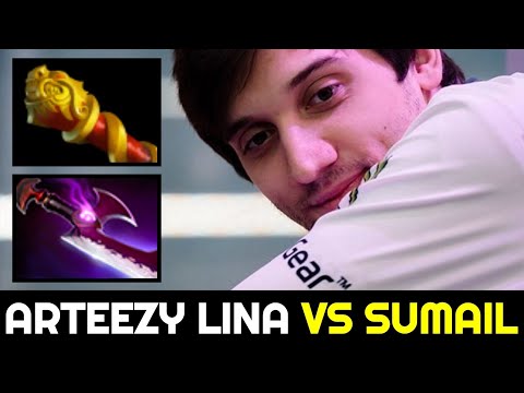 ARTEEZY vs SUMAIL — Right Click Build Lina vs Windranger 7.32d Dota 2
