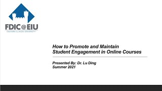 How to Promote and Maintain Student Engagement in Online Courses
