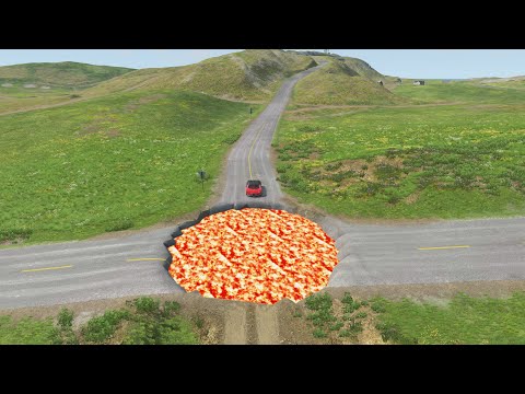 Cars vs Giant Lava Crater