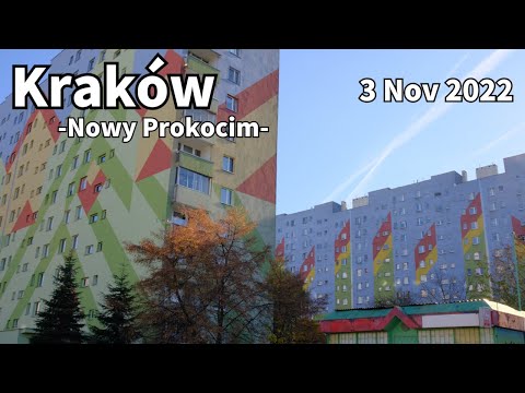 Autumn Walk Kraków Nowy Prokocim in Poland - November 2022 | Walking Tour
