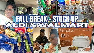 ALDI AND WALMART STOCK UP | DOLLAR TREE - FALL BREAK AND LOT OF RUNNING AROUND