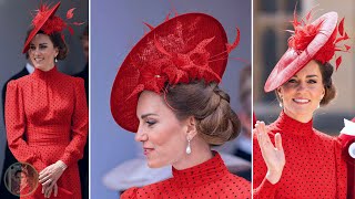 Catherine STUNS In A 'Rose' Chignon And Philip Treacy Hat at The Royal Engagement Ceremony