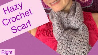Easy to Remember “Hazy” Tunisian Crochet Scarf (Right)